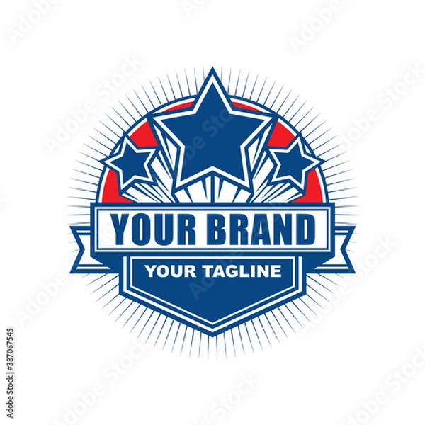 Fototapeta Vector logo, badge, symbol, icon template design with Star Theme
