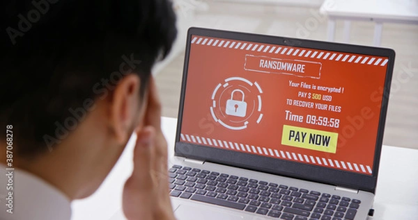 Fototapeta Computer security and extortion