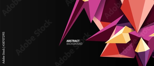 Fototapeta 3d low poly abstract shape background vector illustration