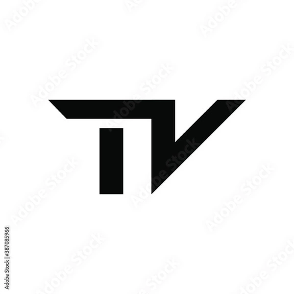 Fototapeta Tivi text logo icon. TV company linked letter logo. Eps10 vector illustration.