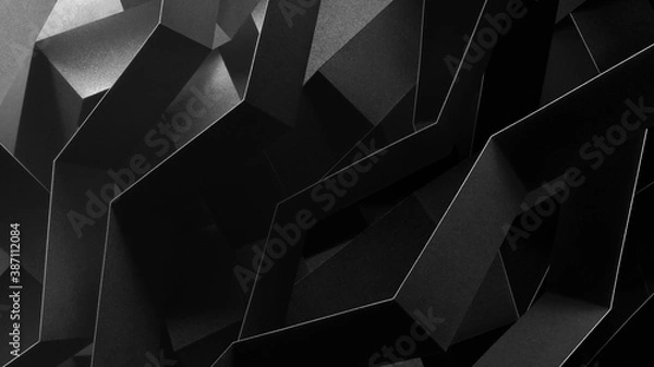 Obraz Abstrakcyjny wzór wykonany z czarnego papieru, ciemne tło
