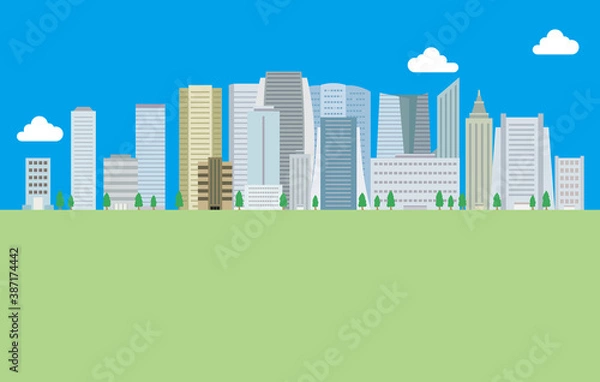 Fototapeta 都会のビル風景：イラスト素材