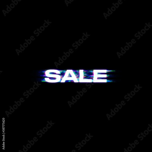 Obraz Modern Sale Tag Banner Template Design, Big Sale Special offer. For Black Friday, Offer, Discount, Stores, in the style of glitch