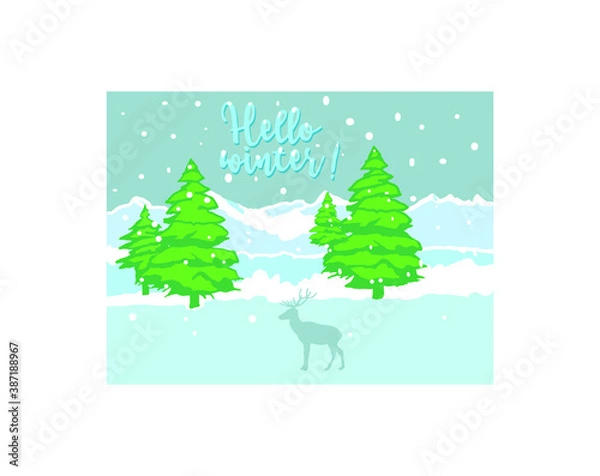 Obraz christmas tree with snow