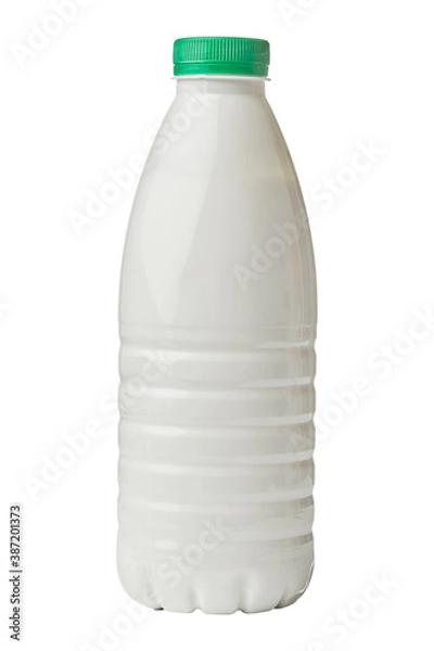 Obraz A bottle of kefir isolated on white background Close up