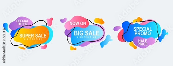 Fototapeta abstract colorful gradient speech bubble sale promotion banner