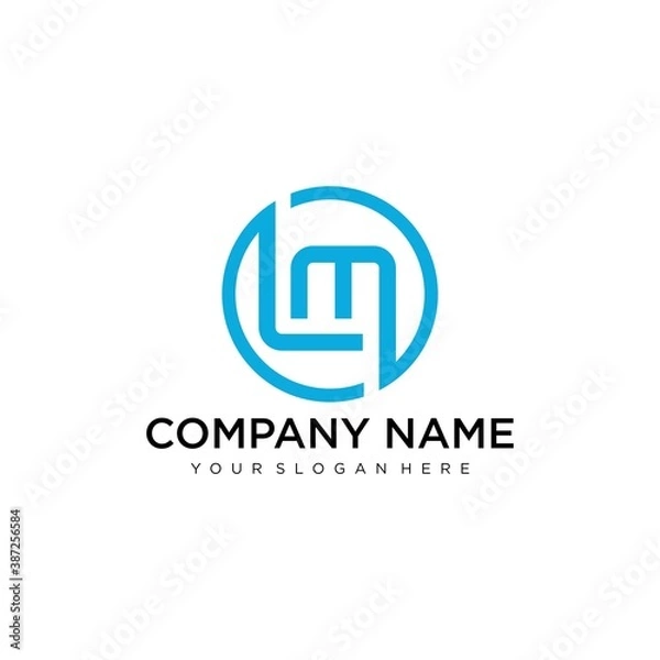 Fototapeta Letter LM line logo design. Linear creative minimal monochrome monogram symbol. Universal elegant vector sign design. Premium business logotype. Graphic alphabet symbol for corporate business identity