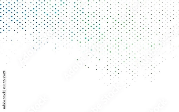 Fototapeta Light Blue, Green vector backdrop with dots.