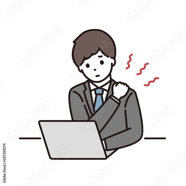 Fototapeta ビジネスマン 肩こり パソコン