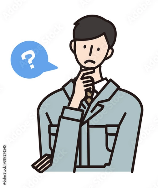 Fototapeta 作業服の男性　作業着　男性のベクターイラスト