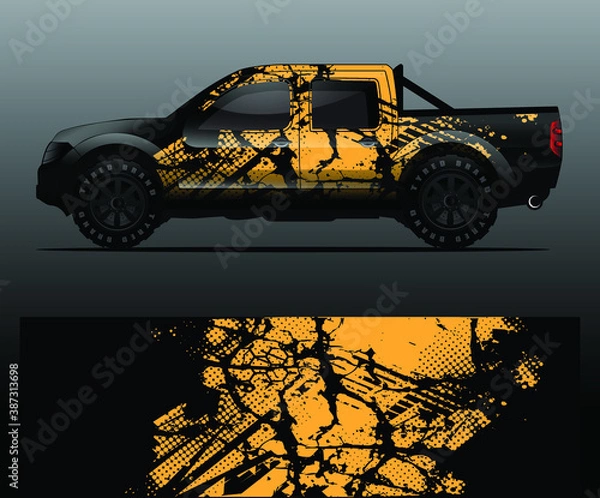 Obraz Truck decal graphic wrap vector, abstract background