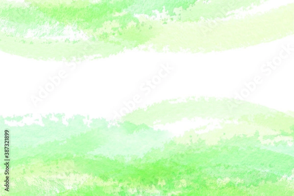 Fototapeta グリーンの水彩タッチの背景素材　アブストラクト　
