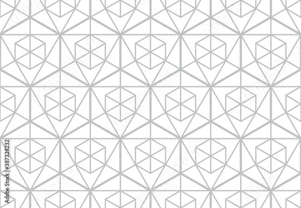 Fototapeta The geometric pattern with lines. Seamless vector background. White and gray texture. Graphic modern pattern. Simple lattice graphic design.