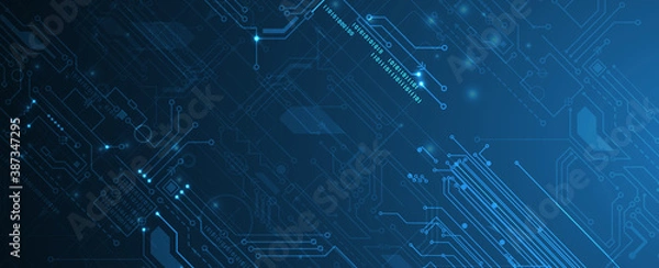 Fototapeta Abstract circuit board futuristic technology processing background