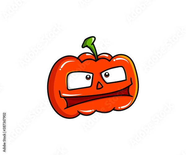 Obraz Halloween orange pumpkins vector illustrations. Design for t-shirt, stamp, label, logo, etc. isolated vector graphic.