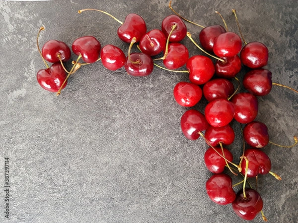 Obraz Cherry mature on grey background