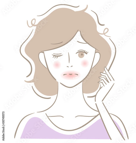 Fototapeta 髪がまとまらない女性