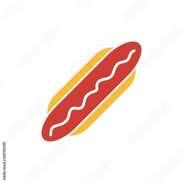 Fototapeta Hot Dog Icon Color Design Vector Template Illustration