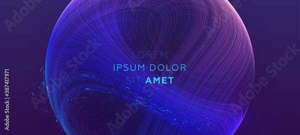 Fototapeta Glowing lines liquid dynamic flow. Trendy fluid cover design. Outline cartography landscape effect with topography relief elements. Eps10 vector illustration