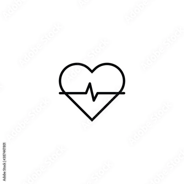 Fototapeta Heartbeat, medical line red isolated on white background EPS Vector