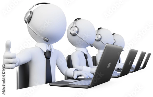 Obraz 3D Operators working in a call center
