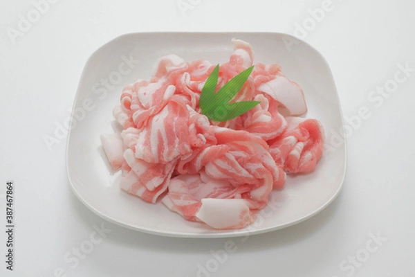 Fototapeta しゃぶしゃぶ用の豚肉