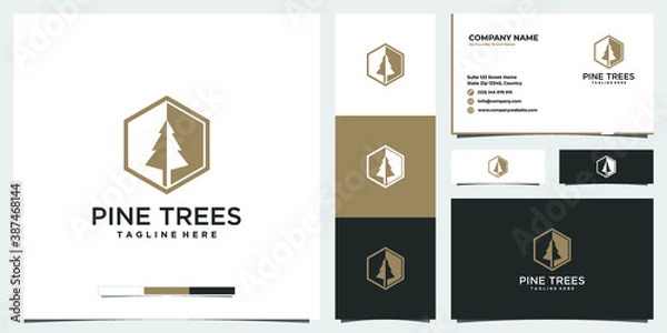 Obraz Minimalist pine tree logo