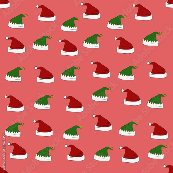 Fototapeta Christmas Hat Pattern