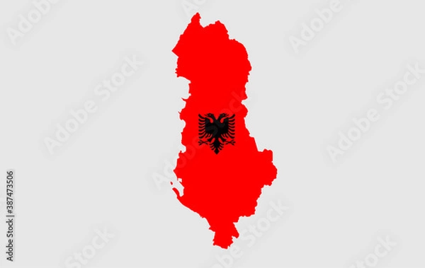 Fototapeta Albania vector map with flag	
