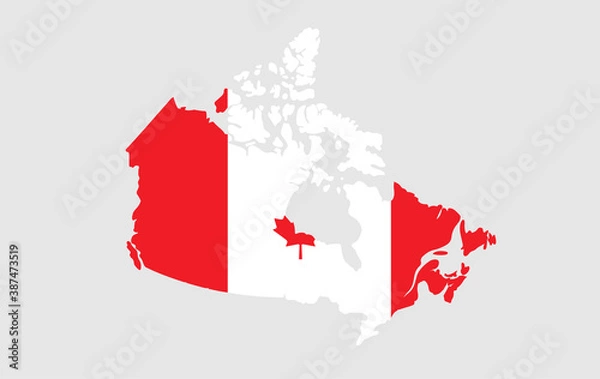 Fototapeta Canada vector map with flag	
