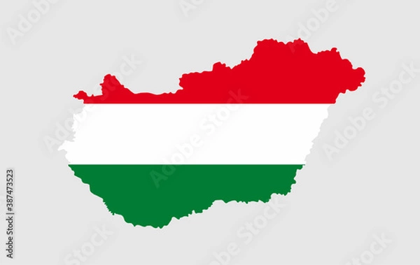 Fototapeta Hungary vector map with flag	
