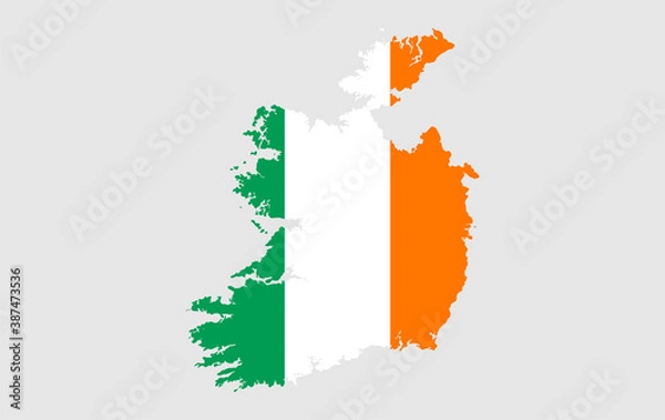 Fototapeta Ireland vector map with flag	
