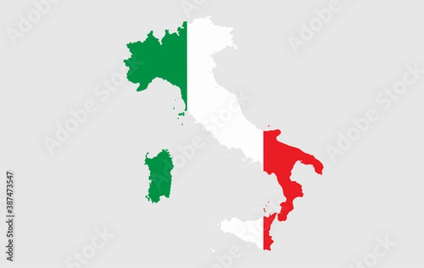 Fototapeta Italy vector map with flag	
