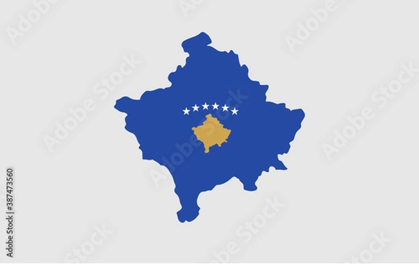 Fototapeta Kosovo vector map with flag	
