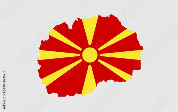 Fototapeta Macedonia vector map with flag	
