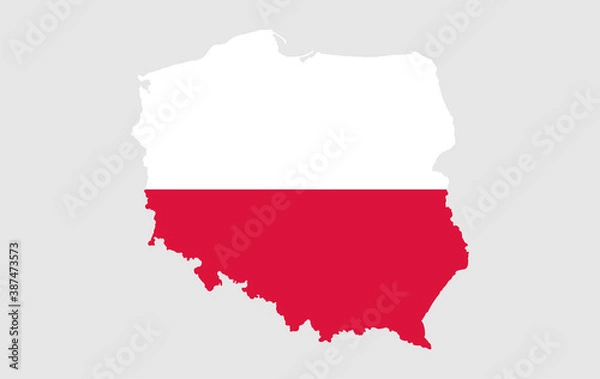 Fototapeta Poland vector map with flag	
