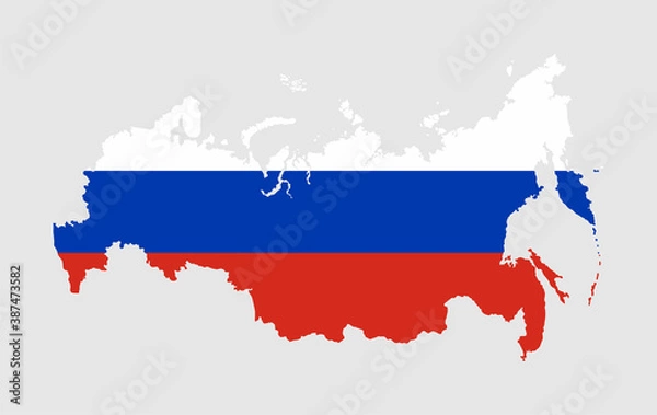 Fototapeta Russia vector map with flag	
