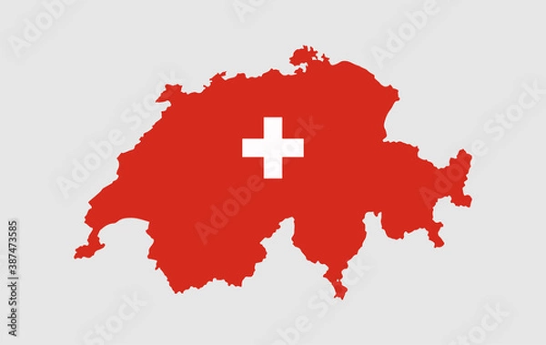 Fototapeta Switzerland vector map with flag	
