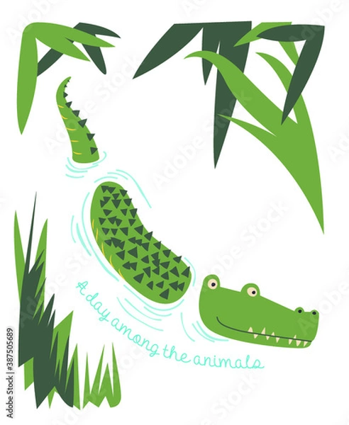 Obraz cocodrilo flotando