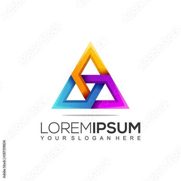 Fototapeta Modern Construction Triangle Logo Template