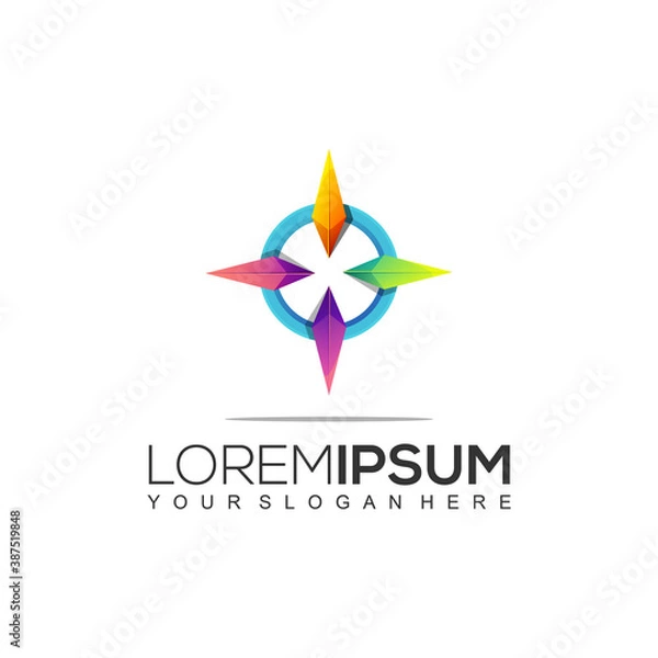 Obraz Compass Colorful Logo Design Template