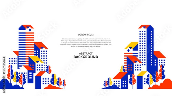 Obraz Abstract flat apartments landscape background.