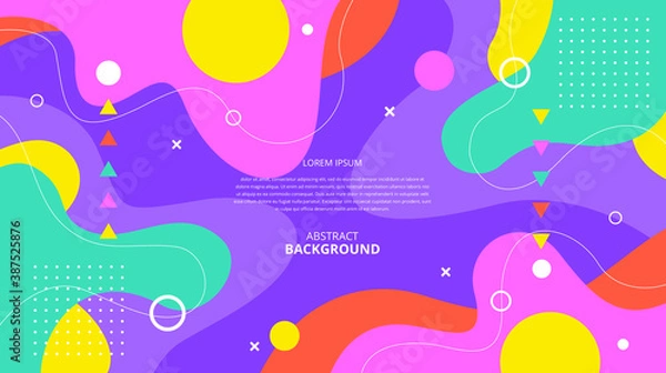Obraz Abstract flat colorful geometric fluid shapes background.