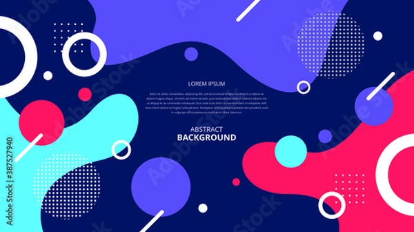 Fototapeta Abstract flat geometric fluid shapes dark background.
