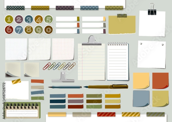 Obraz 文具メモ付箋フレーム素材