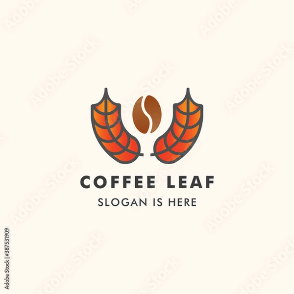 Obraz Coffee Bean Leaf Logo Design Icon Vector Illustration