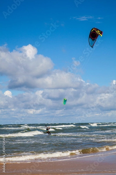 Obraz Kite surfing on the beach