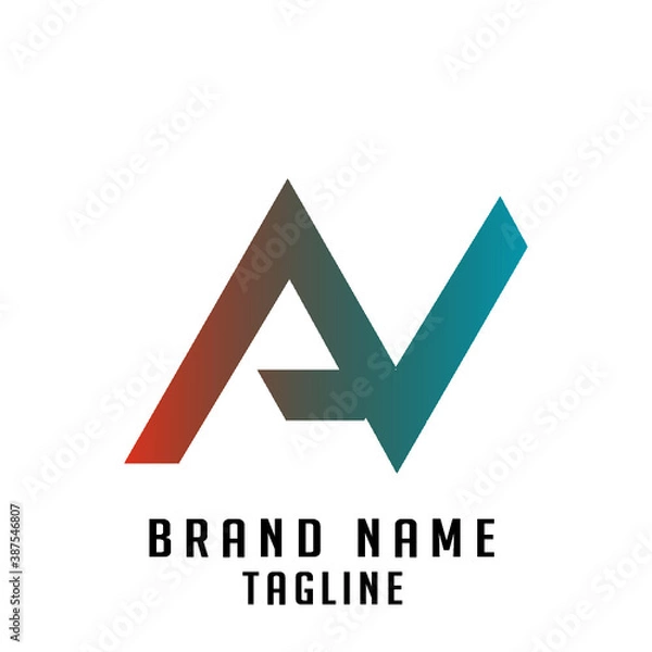 Obraz AV initials logo, name initials logo, company initials logo, person initials logo.