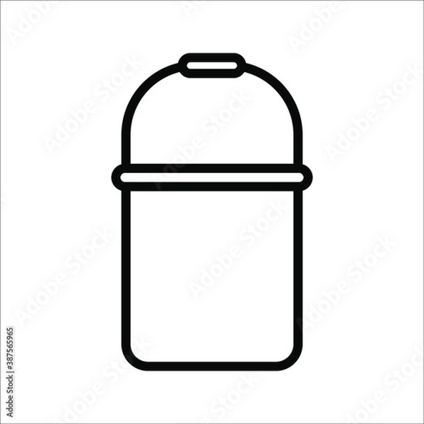 Fototapeta Metal bucket icon in flat style design. Vector illustration.