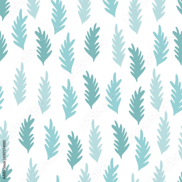 Fototapeta Abstract vector winter leaves seamless pattern